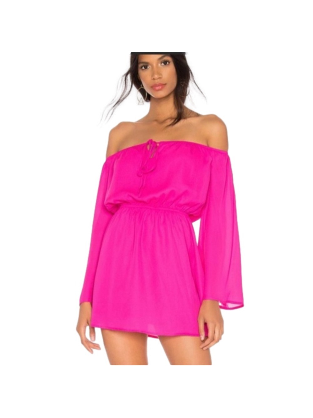 **Revolve Superdown Hot Pink Barbie Off-Shoulder** Mini Cocktail Dress